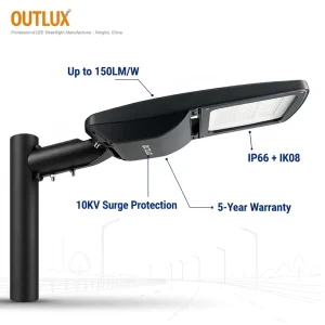 Outdoor Lighting IP66 Waterproof Sensor Aluminum Street Lights 250 watts Smart Road Street Light