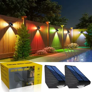 Outdoor Photecell 3 Led Solar Decorative Wall Light for Fence Pathway Patio