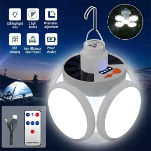 Outdoor Portable Solar Football Emergency Light Hanging Foldable Lantern USB Rechargeable LED Solar Camping Lamp