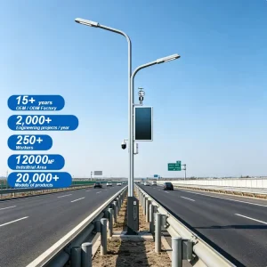 Outdoor Project 5G Smart Pole Street Light with IoT WiFi CCTV Camera EV Charger Galvanized Steel Street Lamp Pole Road Lighting