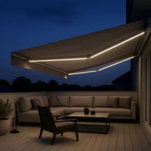 Outdoor Retractable Canopy Electric Operated Anti Wind Shade for Shop Door Patio
