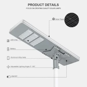 Outdoor Road Lighting Waterproof IP65 300W All in One Integrated Solar LED Street Light with LiFePO4 Battery