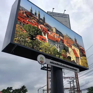 Outdoor Roadside Standing Panel Waterproof Lamp 3D Advertising P6 Banner Sign Street Pole LED Display