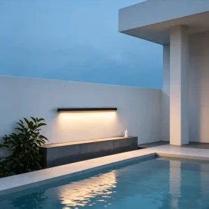 Outdoor Smart Wall Lamp RGB LED Adjustable Color Temperature Stainless Steel Acrylic Construction Voice Control Garden Lamp