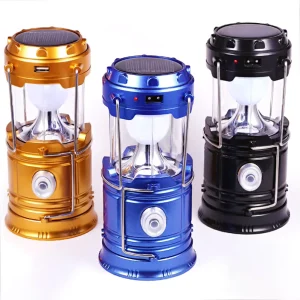 Outdoor Solar LED Lamp USB Rechargeable Emergency Lantern Camping Style ABS Body