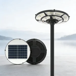 Outdoor Solar Light Garden UFO Shape With Remote Control IP65 Waterproof Adjustable Brightness
