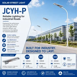 Outdoor Solar Road Street Light IP66 LED 40W Aluminum with Battery DC Power Supply CCC RoHS Certified 5-Year Warranty