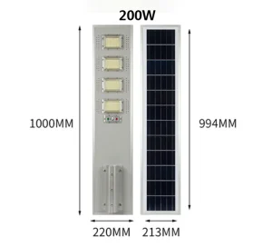 Outdoor Solar Street Lights Waterproof Ip66 200w Suitable for Various Environment High Safety Decorative Outside Street Lights