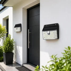 Outdoor Solar Wall Lamp Integrated Solar Panel PIR Motion Sensor IP65 Waterproof LED Light for Driveway Villa Garage Porch