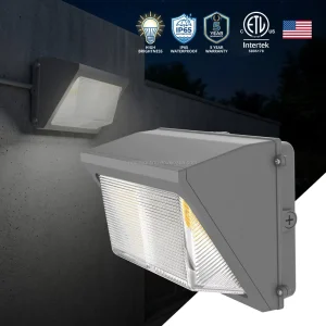 Outdoor Square Wall Light Led 40w 60w 80w 100w 120w CCT 130Lm W Led Wall Pack Light for Garden and Street with Photocell