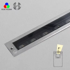 Outdoor Stainless Steel IP67 Adjustable Angle Underground Floor Lamp 10W 20W 36W Rectangular LED Linear Inground Light