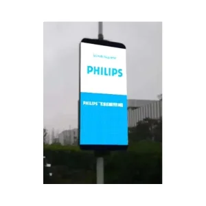 Outdoor Street Advertising P4 Light Pole LED Display Screen Wireless Centralized Management Sign