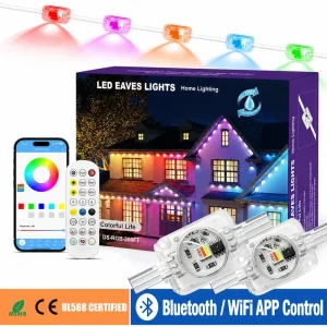 Outdoor String Lights RGBW+IC Smart LED Eaves Lights Waterproof IP6 App + Remote Control Multi-Colored DIY Scene Lighting