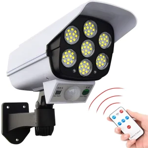 Outdoor Waterproof 77-LED Solar Motion Sensor Security Lights with Remote Control for Outdoor Use