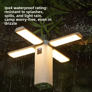 Outdoor Waterproof Folding Four Leaf Camping Lantern Long Endurance Multifunctional Tent Canopy LED Atmosphere with Charging