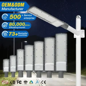 Outdoor Waterproof IP66 Streetlight 20w 30w 50w 100w 150w 200w 300w Die-casting Aluminum LED Street Light