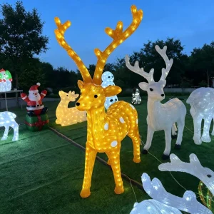 Outdoor Waterproof LED Christmas Acrylic Stag Reindeer Light up Spotted Elk Figure Xmas Yard Garden Ornament Holiday Decoration
