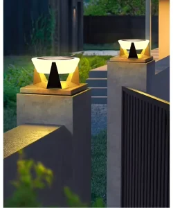 Outdoor Waterproof Simple Column Head Light Modern Villa Garden Door Post Wall Solar Fence Light