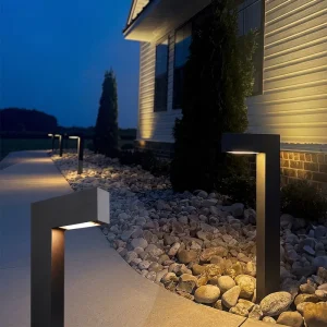 Outdoor Wired Modern Landscape LED Bollard Driveway Lighting IP65 Waterproof Aluminum Low Voltage Path Light For Walkway Lawn
