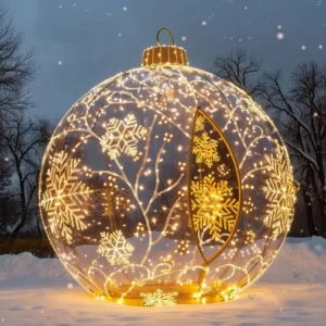 Oversized Illuminated Christmas Ball Light Handmade Iron Frame Waterproof LED Sphere Landscape Commercial IP65