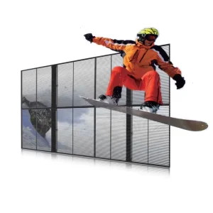 P3.9-7.8 Full Color Transparent LED Grille Digital Signage Retail Store Wayfinding Shopping Mall Text