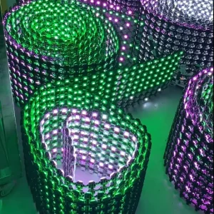 P50 LED Mesh RGB 4leds IP67 Advertising Flexible LED Stage Curtain Mesh LED Display for Building Facade