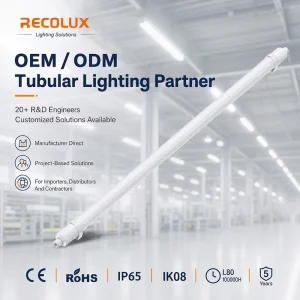 PC Housing Round Cylindrical Tubular LED Tri-Proof Light CE RoHS Damp-Proof Luminaire for Warehouse