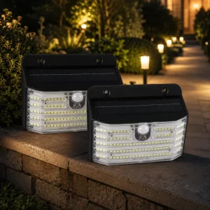PIR Sensor LED Solar Wall Light Integrated Solar Panel IP65 Waterproof Outdoor Security Lamp for Villa Yard Garage Porch