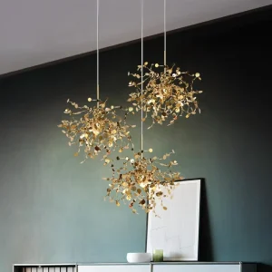 PM Modern Stainless Steel Luxury Pendant Light Nordic Home Decor Flowers Chandelier Shop Restaurant Clothing Store Bedroom Lamps