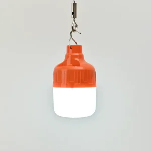 PP Material Orange LED Charging Camping Light Bulb Drop Resistant Durable for Commercial Stall Home Daily Use