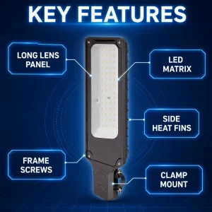 Parking Lot Road Lighting Outdoor IP65 Aluminum Street Light 30W-200W ROHS Certified Smart Control Municipal Project