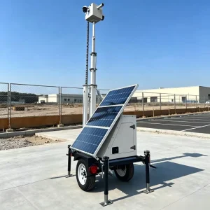 Parking Lot Surveillance Mini Solar Panels Camera Surveillance Trailer 300W Portable Solar Security Trailers