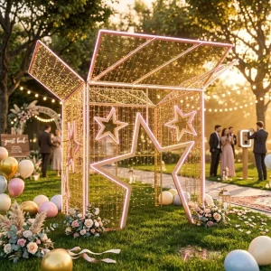 Pass Through Outdoor LED Holiday Gift Box Archway Motif Light for Wedding Garden Event Venue Theme Park Gateway Photo Op Decor