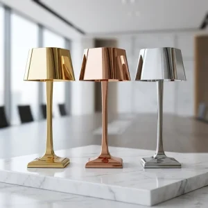 Patent Private Model Hotel Indoor Electroplating Surface Treatment Cordless Touch Decoration Rechargeable Luxury LED Table Lamp