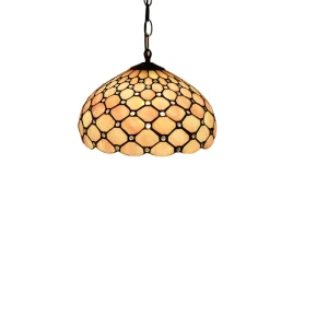 Pendant Glass Hanging Antique Modern Pink Flower Retro Stained Chandelier Pendant Lamp