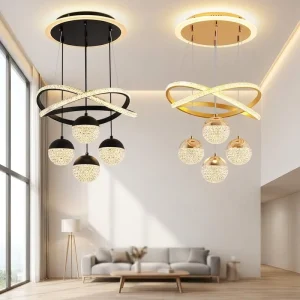 Pendant Lights Living Room LED Ceiling Lamp Acrylic Circle Linea Ceiling Round Modern LED Ring Chandelier Pendant Light