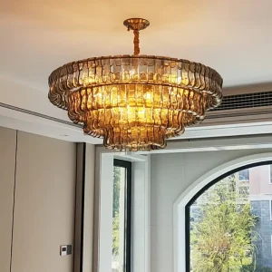 Personalized Creativity Glass Chandelier Dining Room High Ceiling Project Installation LED Pendant Light