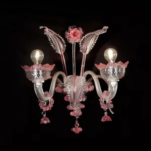 Pink Glass Wall Lamp Murano Glass Designer Wall Light for Bedroom Living Room