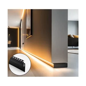 Plaster in Recessed LED Skirting Aluminum Led Channel Indirect Profile Baseboard Linear Channel for Interior Ambient Light