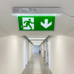Plastic Led Exit Sign With Lamp Emergency Lighting Symbols Identification During Evacuations