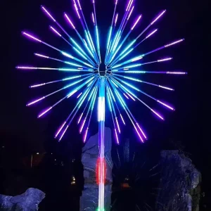 Popular Design Luminous Digital Firework Lights Flashing Wedding Party Event Park Decoration Tree Pattern PVC IP65 Remote