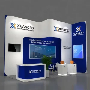 Portable 10x20ft Modular Exhibition Booth Lightweight Wood Frame Trade Show Stand with Customizable Design