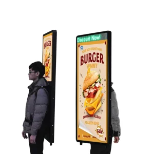 Portable 18.5 Inch Aluminum Frame Rectangle Digital Billboard LCD Screen High Brightness LED Light Backpack Model Advertising