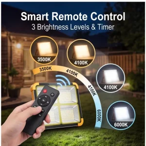 Portable 200W High Brightness Solar Flood Light With Lighting and Charging in One for Camping Outdoor and Power Outage Use