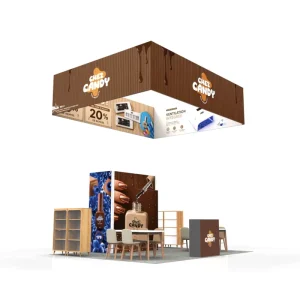 Portable Exhibition Booth with Central Storage Room SEG Light Box Modular Display for Trade Fair Events