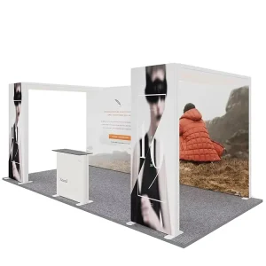 Portable Exhibition Booth with Light Box 10x10ft Aluminum SEG Tradeshow Display Easy Assembly