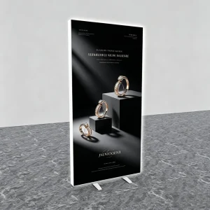 Portable Folding LED Light Box with Stable Floor Stand Quick Setup for Commercial Advertising