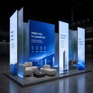 Portable Tool free Quick Installation Aluminum Alloy Folding Freestanding SEG LED Exhibition Light Box