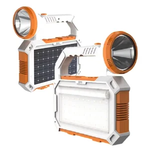 Portable USB & Solar Rechargeable LED Flood Light ABS Material Emergency Light with High Visibility in Low Light Conditions