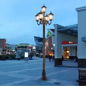 Post LED Garden Lights Outdoor Decorative Antique Aluminum Vintage Lamp Post Street Lamp Garden Pole Light
